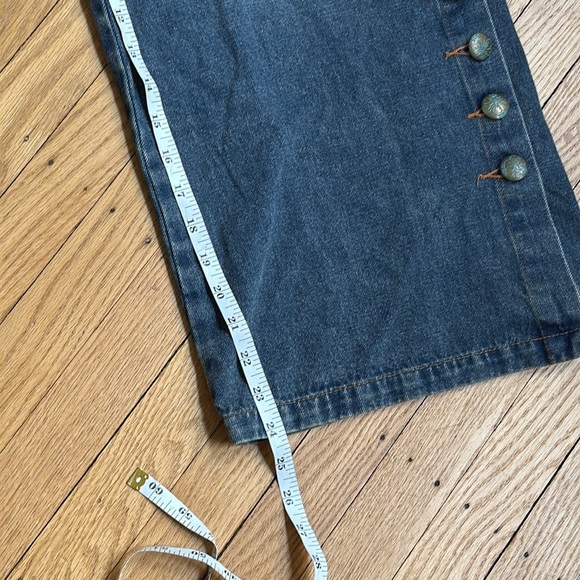 Monthorigin High Rise Wide Leg Jeans Button Front Raw Hem Boho Y2K 28x28 - Picture 10 of 14